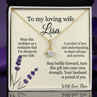 Personalized Love Necklace for Wife Girlfriend, Custom Name Necklace Gift with Message Card, Anniversary Birthday Jewelry Gift for Her
