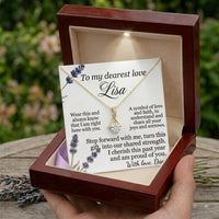 Personalized Love Knot Necklace for Wife Girlfriend, Custom Name Necklace Gift with Message Card, Anniversary Birthday Jewelry Gift for Her