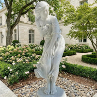 Hand-Carved Natural White Marble Sappho Statue - 47