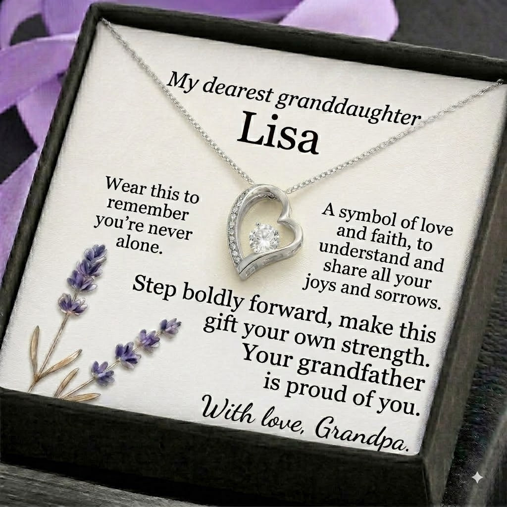 Personalized To My Granddaughter Necklace from Grandpa, Custom Name Jewelry Gift for Granddaughter, Birthday Graduation Gift from Grandfather