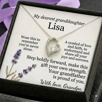 Personalized To My Granddaughter Necklace from Grandpa, Custom Name Jewelry Gift for Granddaughter, Birthday Graduation Gift from Grandfather