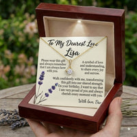 Personalized Love Necklace for Wife Girlfriend, Custom Name Necklace Gift with Message Card, Anniversary Birthday Jewelry Gift for Her