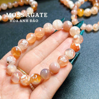 Thumbnail for CHERRY BLOSSOM AGATE STRETCHY BRACELET, 6MM, 9MM, 10MM, CHERRY BLOSSOM AGATE JEWELRY, GEMSTONE ROUND BRACELET,HEALING ROUND BRACELET, GIFT FOR WOMEN