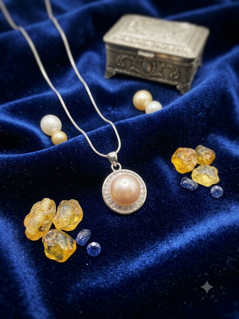 Radiant Halo Pearl Necklace for Women, Elegant Self-Care Jewelry Gift, Timeless Pendant for Yourself