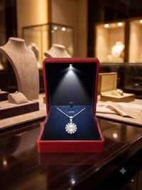 Sparkling Halo Pearl Pendant Necklace for Women, Luxury Self-Purchase Jewelry, Classic Round White Pearl Necklace