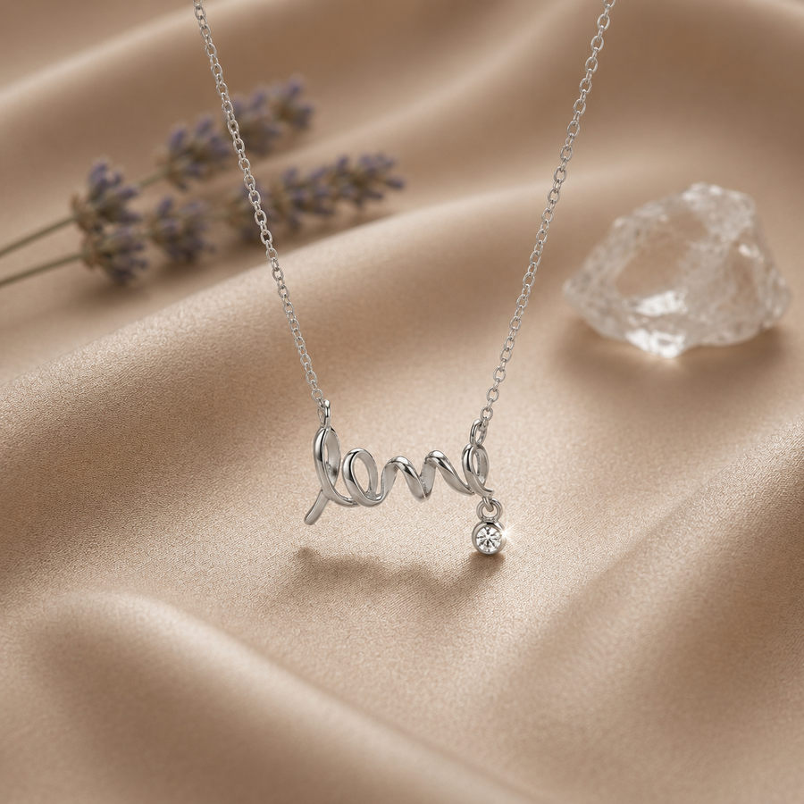 Personalized Love Necklace for Wife Girlfriend, Custom Name Necklace Gift with Message Card, Anniversary Birthday Jewelry Gift for Her