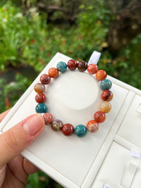 Thumbnail for CORAL STRETCH ROUND BRACELET 10MM, 12MM, HIGH-QUALITY CORAL, JEWELRY GIFT, UNISEX BEADED BRACELET