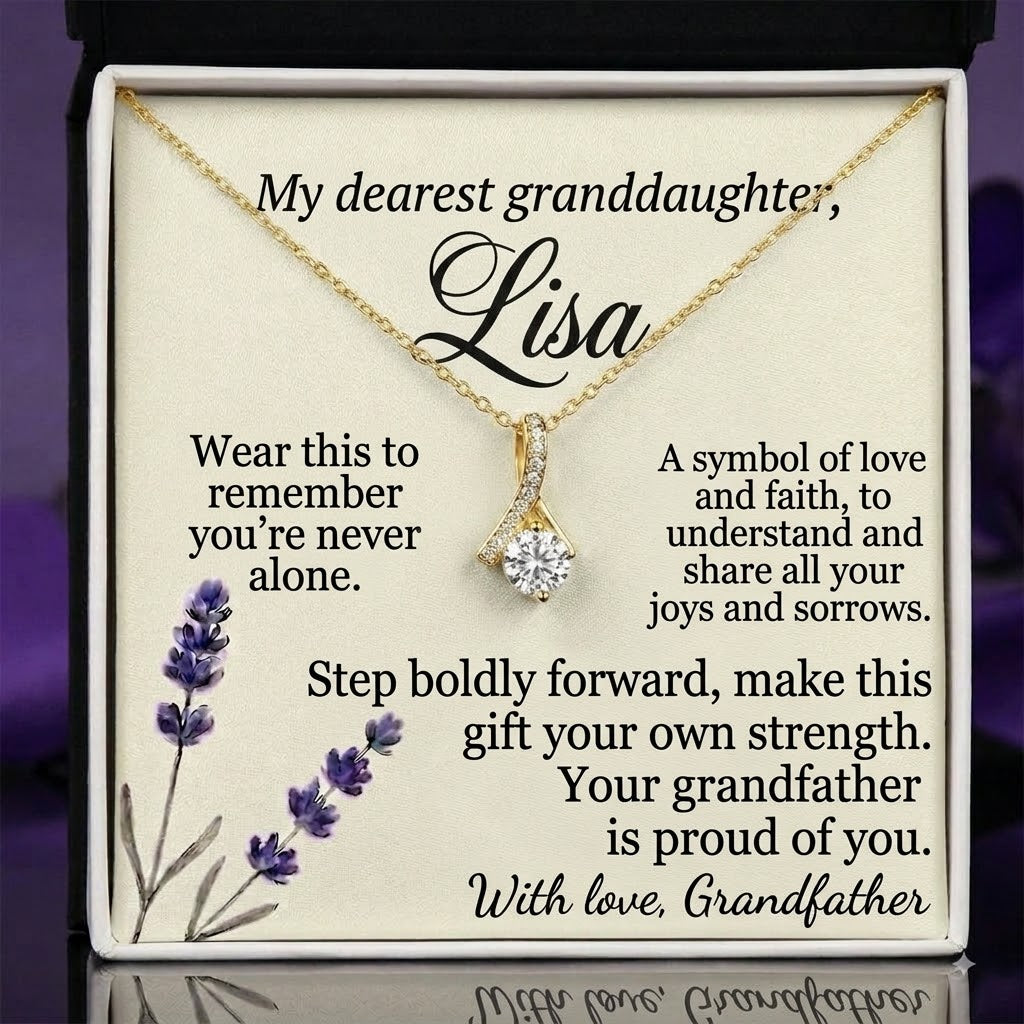 Personalized To My Granddaughter Necklace from Grandpa, Custom Name Jewelry Gift for Granddaughter, Birthday Graduation Gift from Grandfather