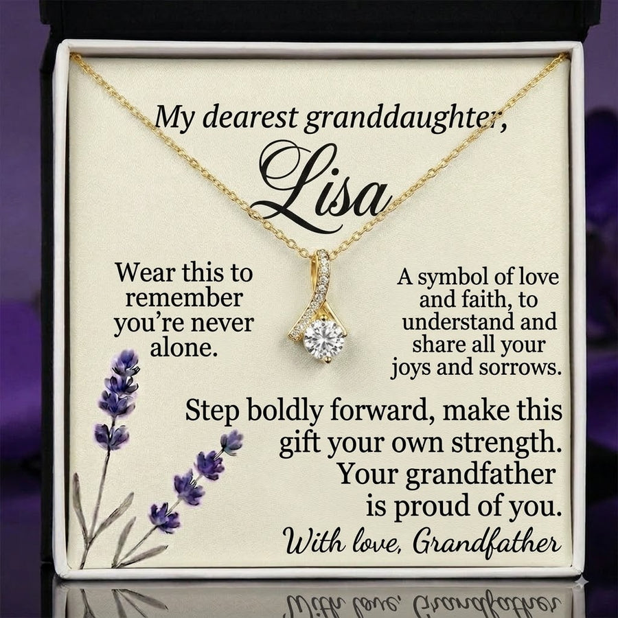 Personalized To My Granddaughter Necklace from Grandpa, Custom Name Jewelry Gift for Granddaughter, Birthday Graduation Gift from Grandfather
