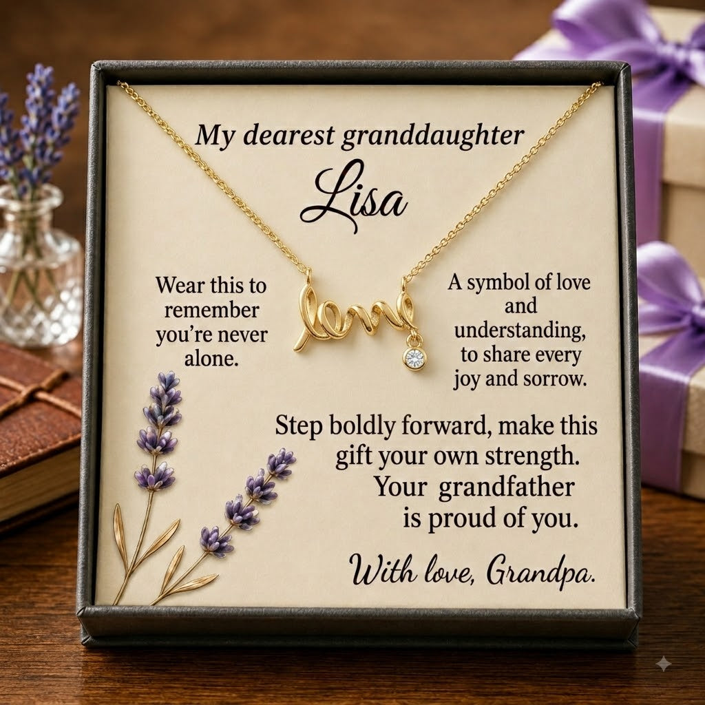 Personalized To My Granddaughter Necklace, Custom Name Jewelry Gift for Granddaughter, Birthday Graduation Gift