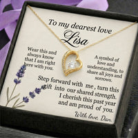 Personalized Love Knot Necklace for Wife Girlfriend, Custom Name Necklace Gift with Message Card, Anniversary Birthday Jewelry Gift for Her