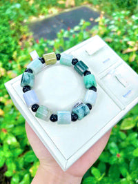 Thumbnail for GREEN JADE BRACELET, 12MM, CARVING BEADS HANDMADE, GEMSTONE, GOOD LUCK, GIFT FOR HIM, BEST FOR HUSBAND, DAD