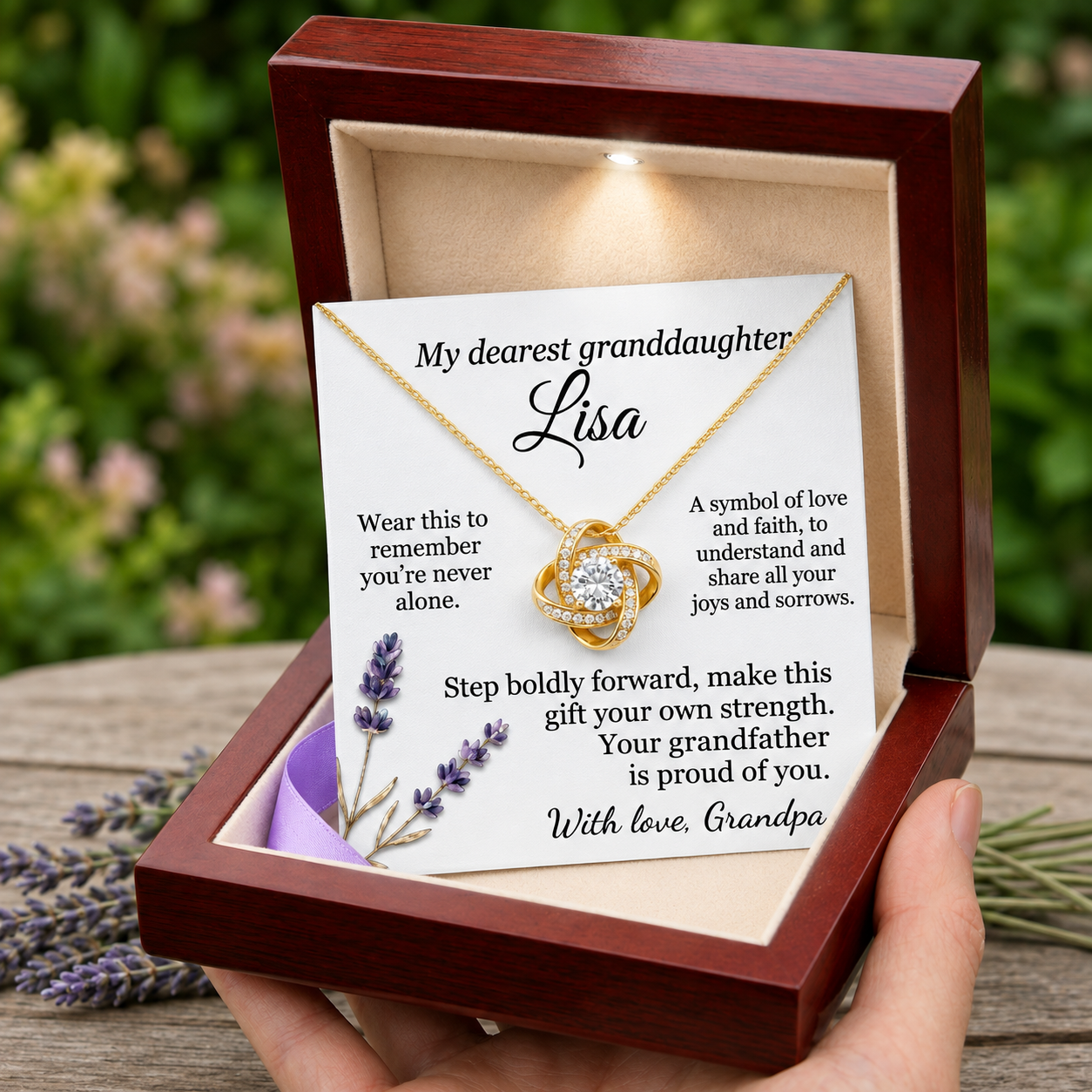 Personalized To My Granddaughter Necklace from Grandpa, Custom Name Jewelry Gift for Granddaughter, Birthday Graduation Gift from Grandfather