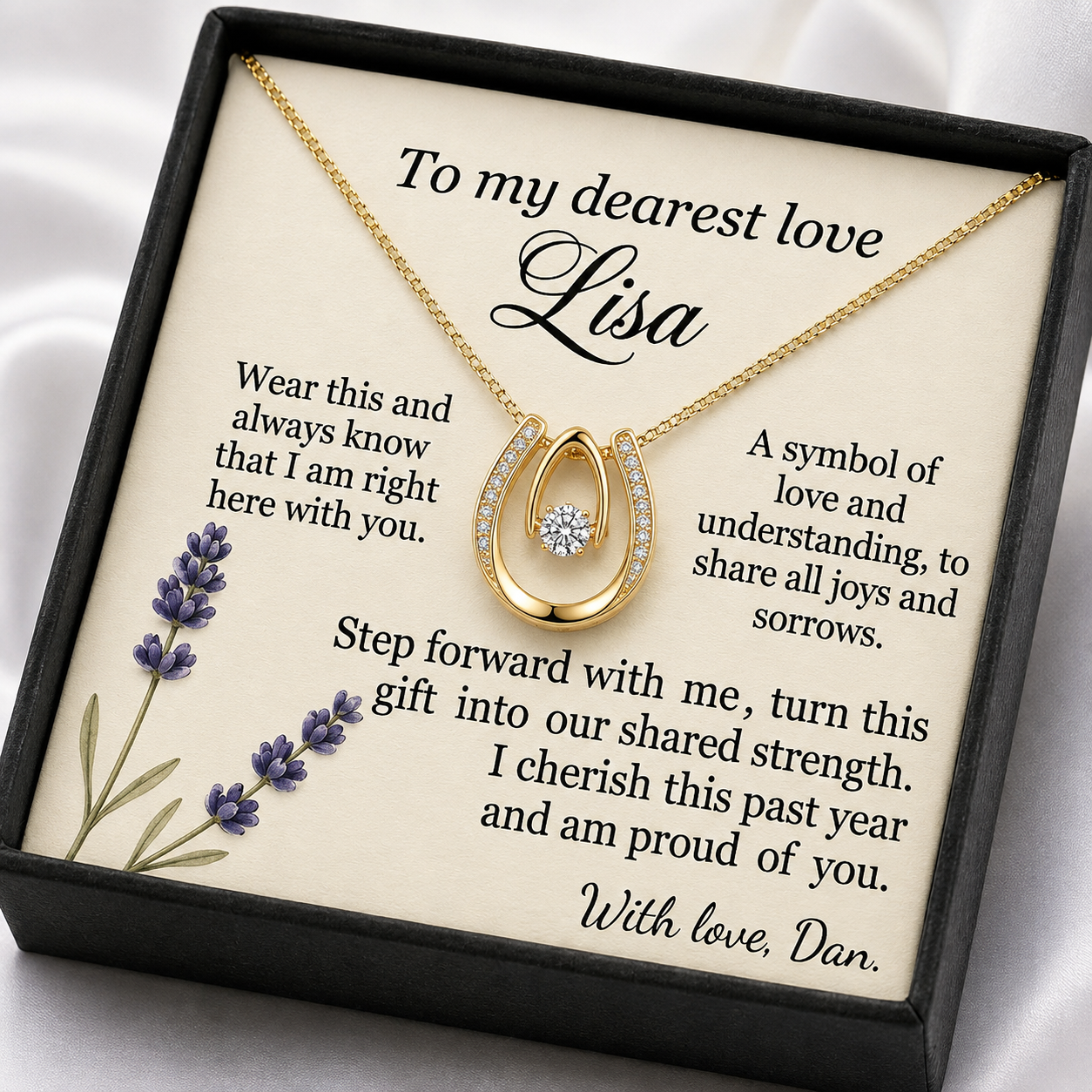 Personalized Name Necklace for Wife Girlfriend - Free Engraving & Gift Box