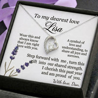 Personalized Love Knot Necklace for Wife Girlfriend, Custom Name Necklace Gift with Message Card, Anniversary Birthday Jewelry Gift for Her