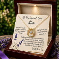 Personalized Love Necklace for Wife Girlfriend, Custom Name Necklace Gift with Message Card, Anniversary Birthday Jewelry Gift for Her