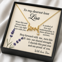 Personalized Love Necklace for Wife Girlfriend, Custom Name Necklace Gift with Message Card, Anniversary Birthday Jewelry Gift for Her