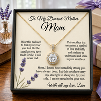 Personalized Love Necklace for MOM, Custom Name Necklace Gift with Message Card, Anniversary Birthday Jewelry Gift for Her