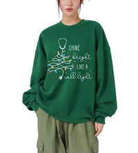Merry Christmas Nurse Shirt – Cute Festive Medical Worker Gift, Holiday Tree Tee & Sweatshirt
