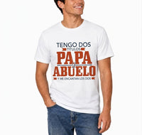 Men's 'Tengo Dos Titulos Papa Abuelo' Funny Spanish Graphic T-Shirt
