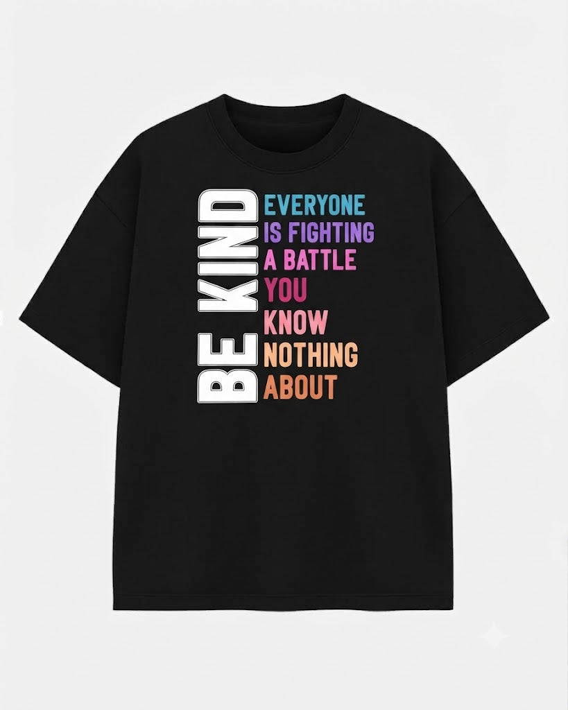 Women's "Be Kind" T-Shirt – Casual Crew Neck Inspirational Quote Graphic Tee, Loose Short Sleeve All-Season Top