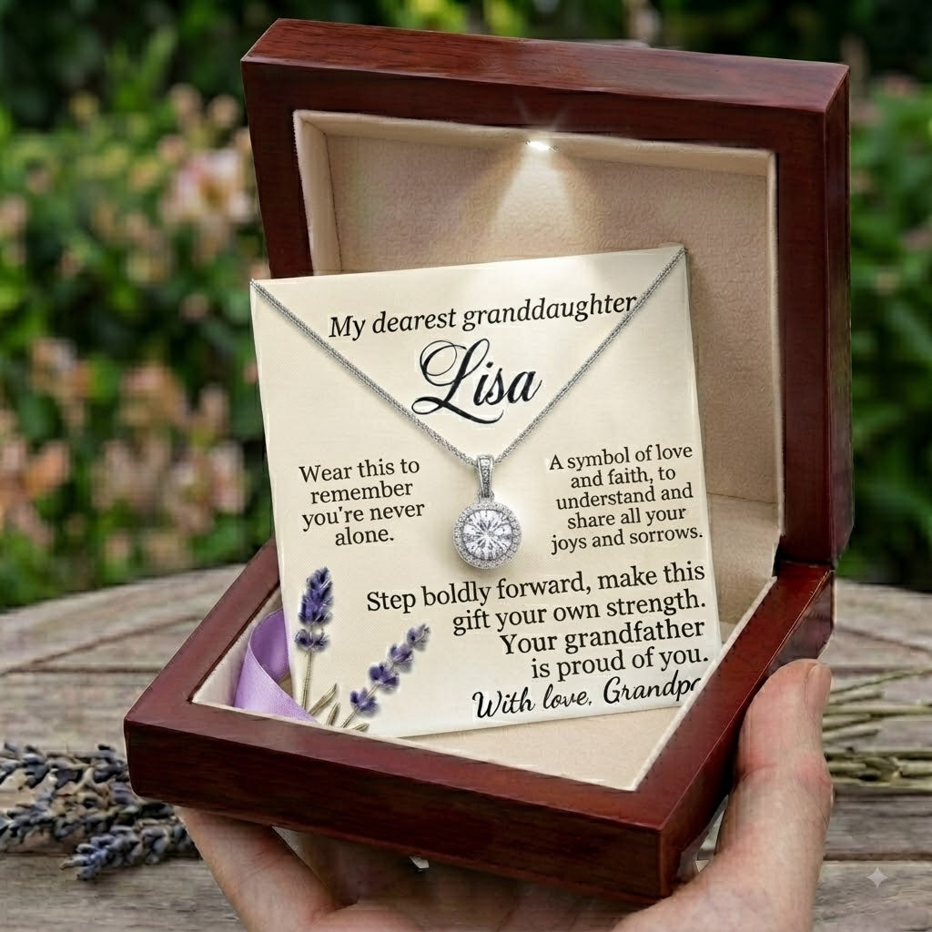 Personalized To My Granddaughter Necklace, Custom Name Jewelry Gift for Granddaughter, Birthday Graduation Gift