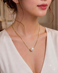 Elegant Sliding Pearl Gold Chain for Women, Elegant Self-Care Jewelry Gift, Timeless Everyday Pendant for Yourself