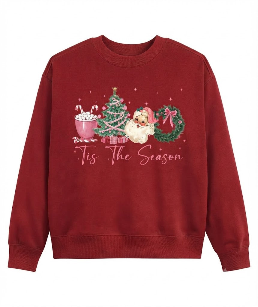 Women's Festive Christmas Tree Cup Graphic T-Shirt – Casual Round Neck Stretch Knit Holiday Top