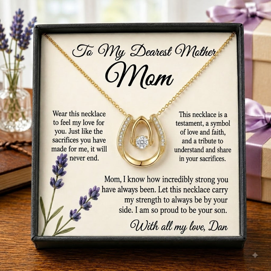 Personalized Love Necklace for Wife Girlfriend, Custom Name Necklace Gift with Message Card, Anniversary Birthday Jewelry Gift for Her