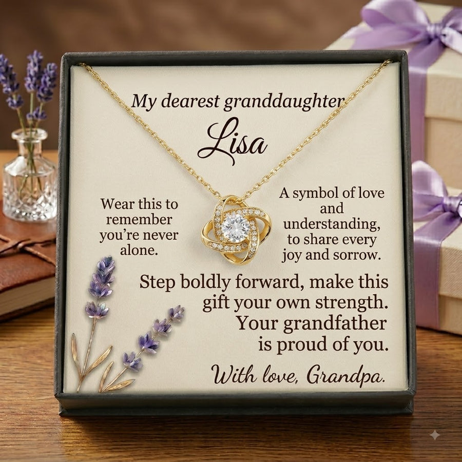 Personalized To My Granddaughter Necklace from Grandpa, Custom Name Jewelry Gift for Granddaughter, Birthday Graduation Gift from Grandfather