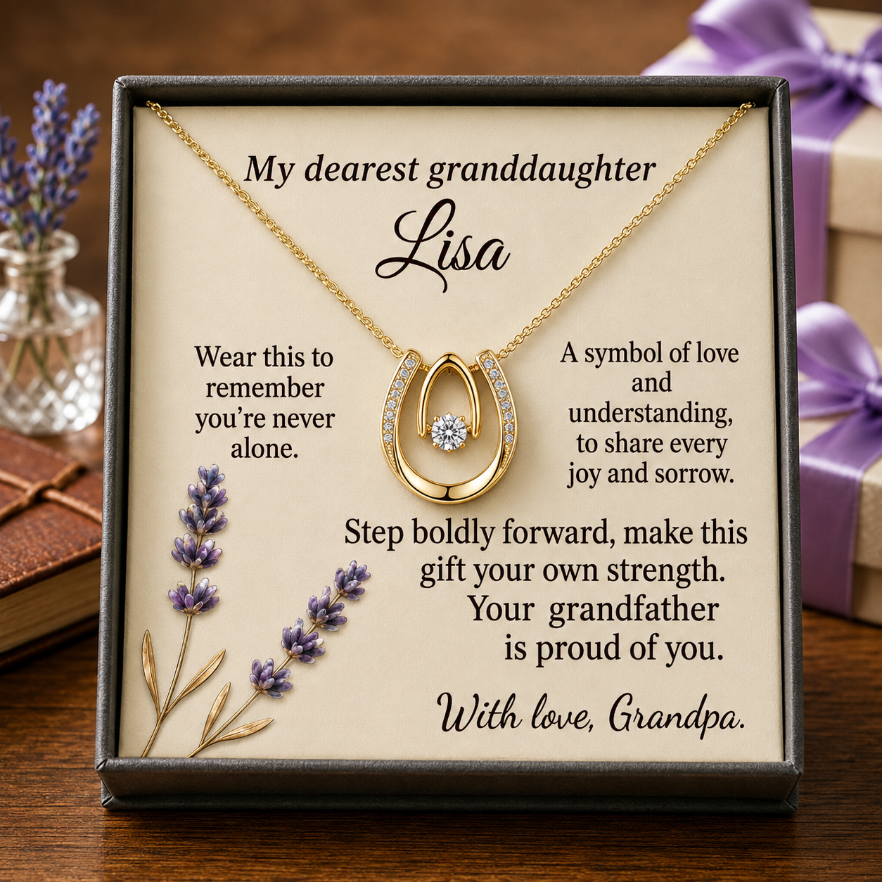 Personalized To My Granddaughter Necklace, Custom Name Jewelry Gift for Granddaughter, Birthday Graduation Gift
