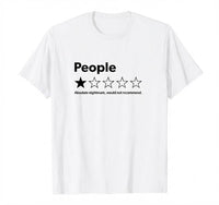 Unisex Adult 100% Cotton Short-Sleeve Streetwear T-Shirt - Black, Funny 1-Star Review Graphic Top, Casual Outdoor Garment for Men & Women