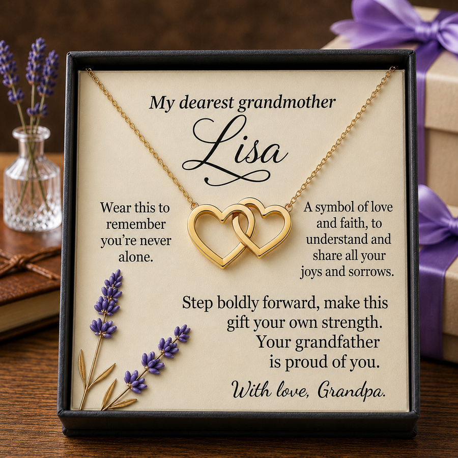 Personalized Name Necklace for Granddaughter - Free Engraving & Gift Box