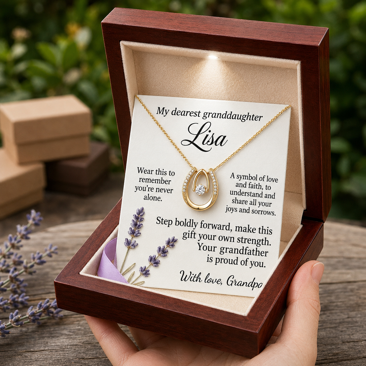 Personalized To My Granddaughter Necklace, Custom Name Jewelry Gift for Granddaughter, Birthday Graduation Gift