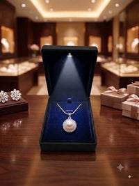 Radiant Halo Pearl Necklace for Women, Elegant Self-Care Jewelry Gift, Timeless Pendant for Yourself