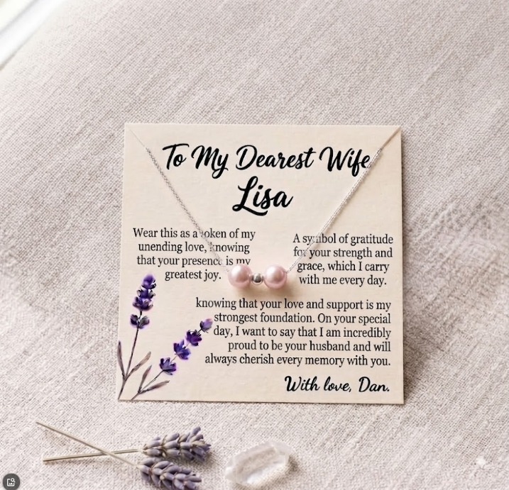Personalized Love Necklace for Wife or Girlfriend, Custom Name Necklace Gift with Message Card, Anniversary Birthday Jewelry Gift for Her
