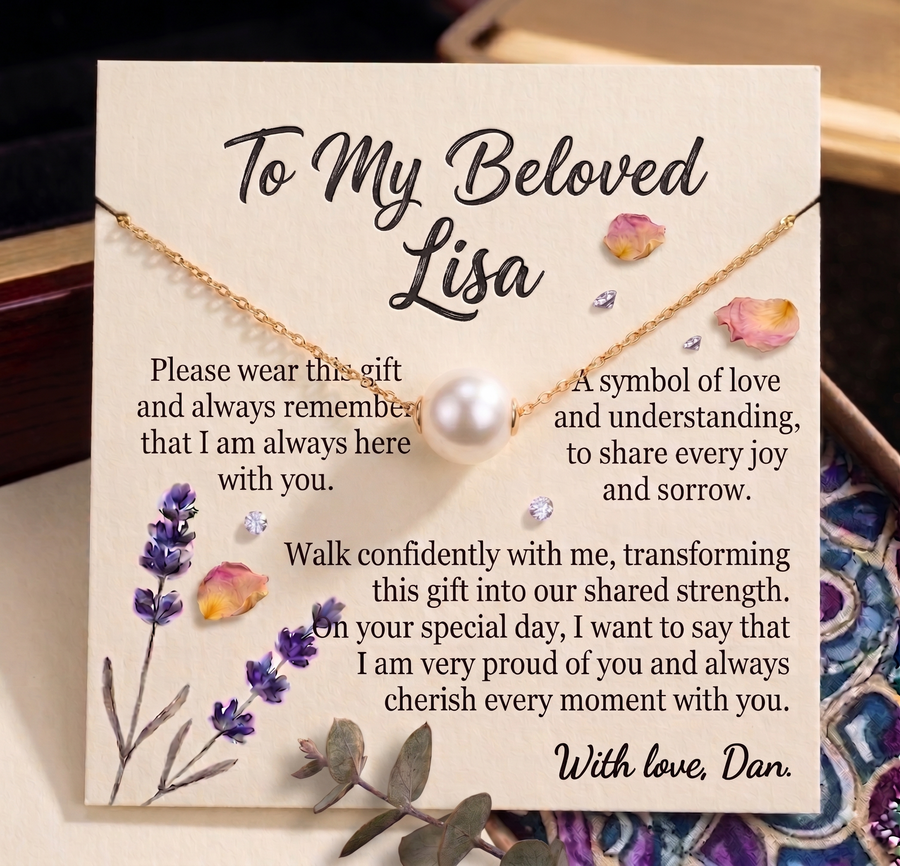 Personalized Love Necklace for Wife or Girlfriend, Custom Name Necklace Gift with Message Card, Anniversary Birthday Jewelry Gift for Her