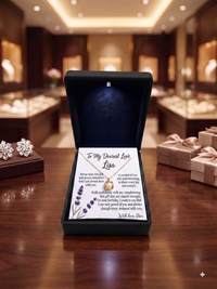 Personalized Love Necklace for Wife or Girlfriend, Custom Name Necklace Gift with Message Card, Anniversary Birthday Jewelry Gift for Her