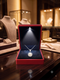 Scalloped Halo Pearl Pendant Necklace, Luxury Self-Reward Jewelry for Women, Elegant Crystal Necklace Gift for Yourself