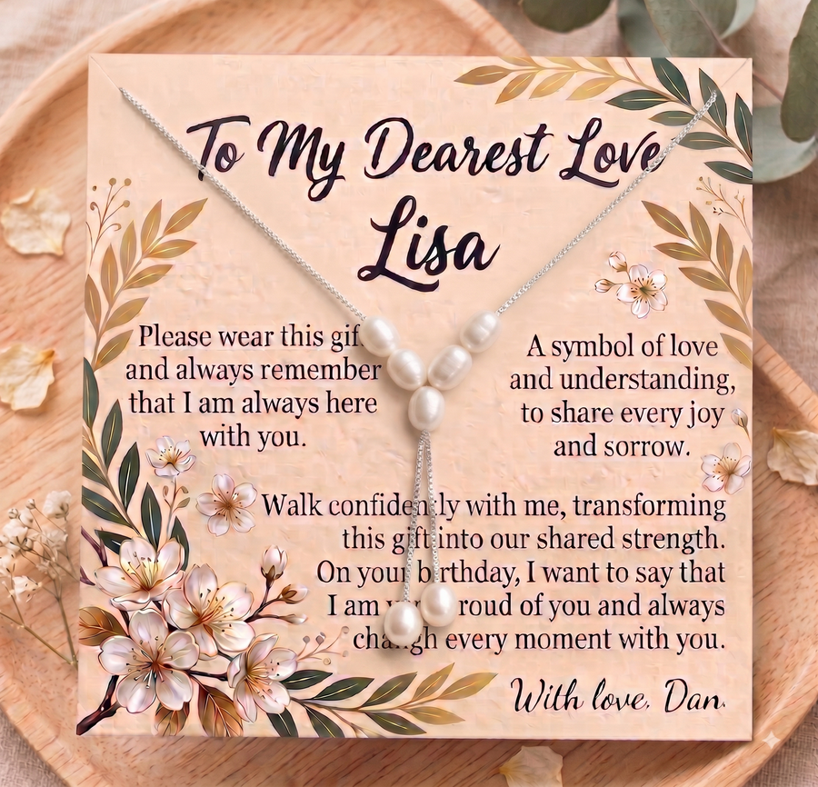 Personalized Love Necklace for Wife or Girlfriend, Custom Name Necklace Gift with Message Card, Anniversary Birthday Jewelry Gift for Her