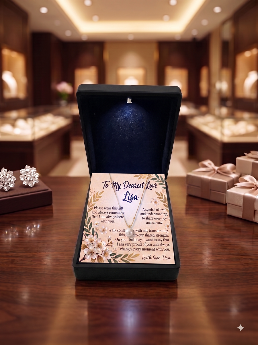 Personalized Love Necklace for Wife or Girlfriend, Custom Name Necklace Gift with Message Card, Anniversary Birthday Jewelry Gift for Her (Copy)