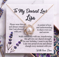 Personalized Love Necklace for Wife or Girlfriend, Custom Name Necklace Gift with Message Card, Anniversary Birthday Jewelry Gift for Her