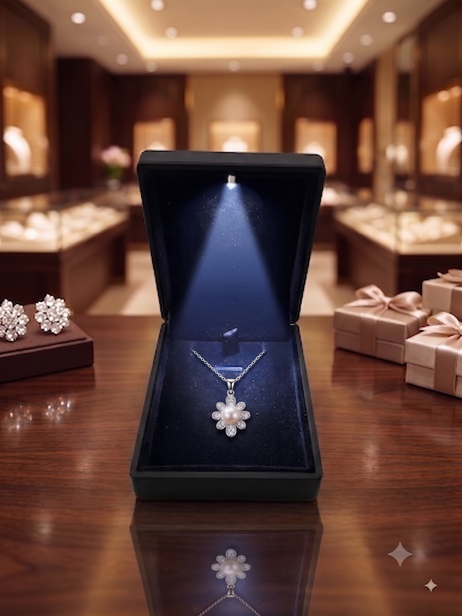 Floral Pearl Pendant Necklace for Women, Luxury Self-Purchase Jewelry, Classic Daisy Necklace Gift