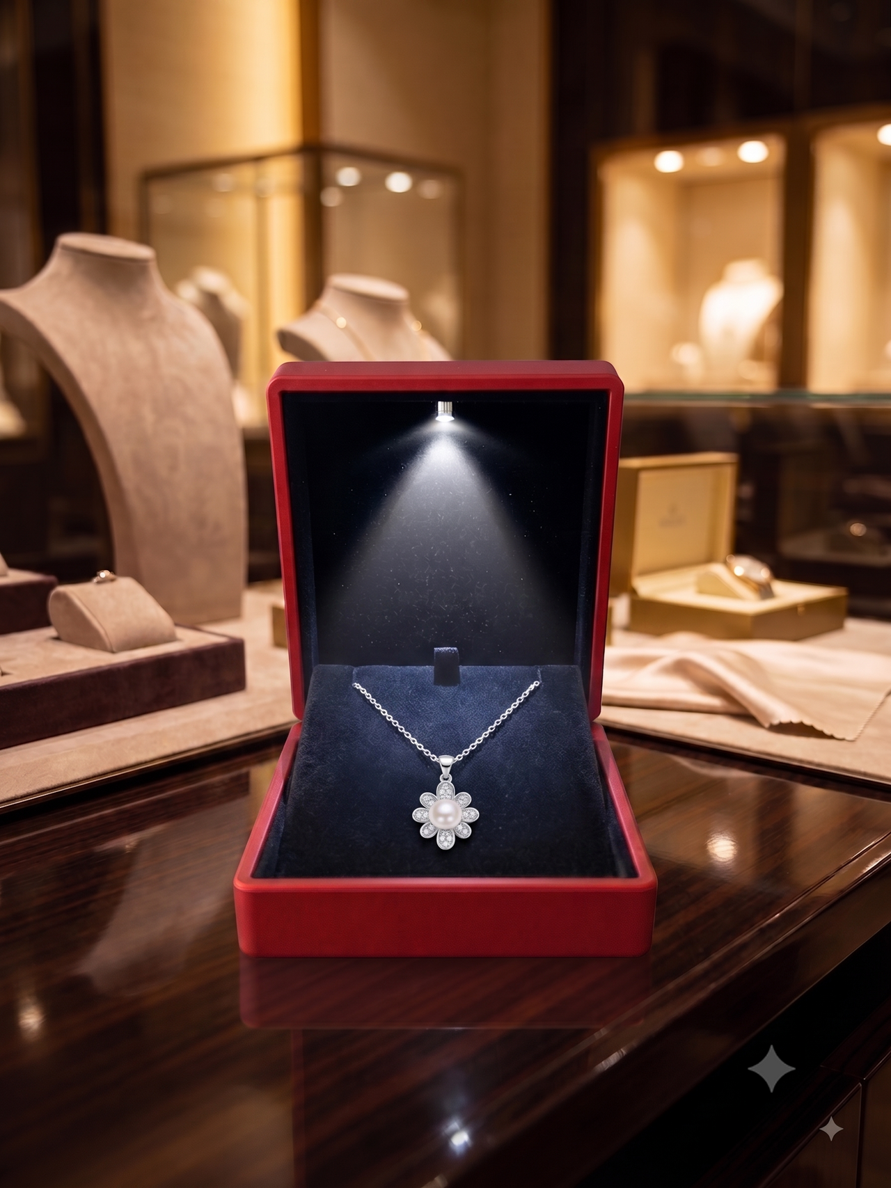 Floral Pearl Pendant Necklace for Women, Luxury Self-Purchase Jewelry, Classic Daisy Necklace Gift