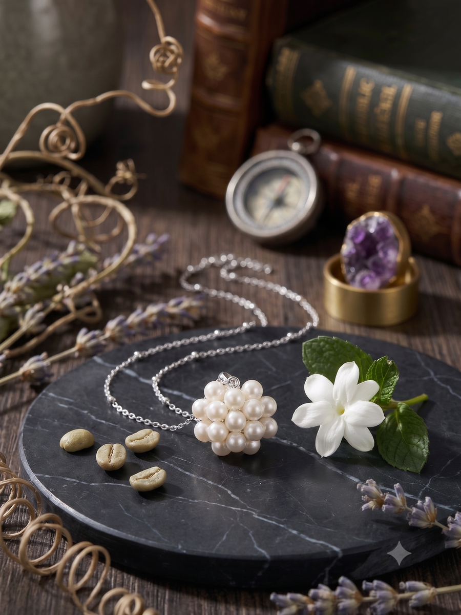 Cluster Pearl Ball Pendant Necklace, Luxury Self-Reward Jewelry for Women, Elegant Multi-Pearl Necklace Gift for Yourself
