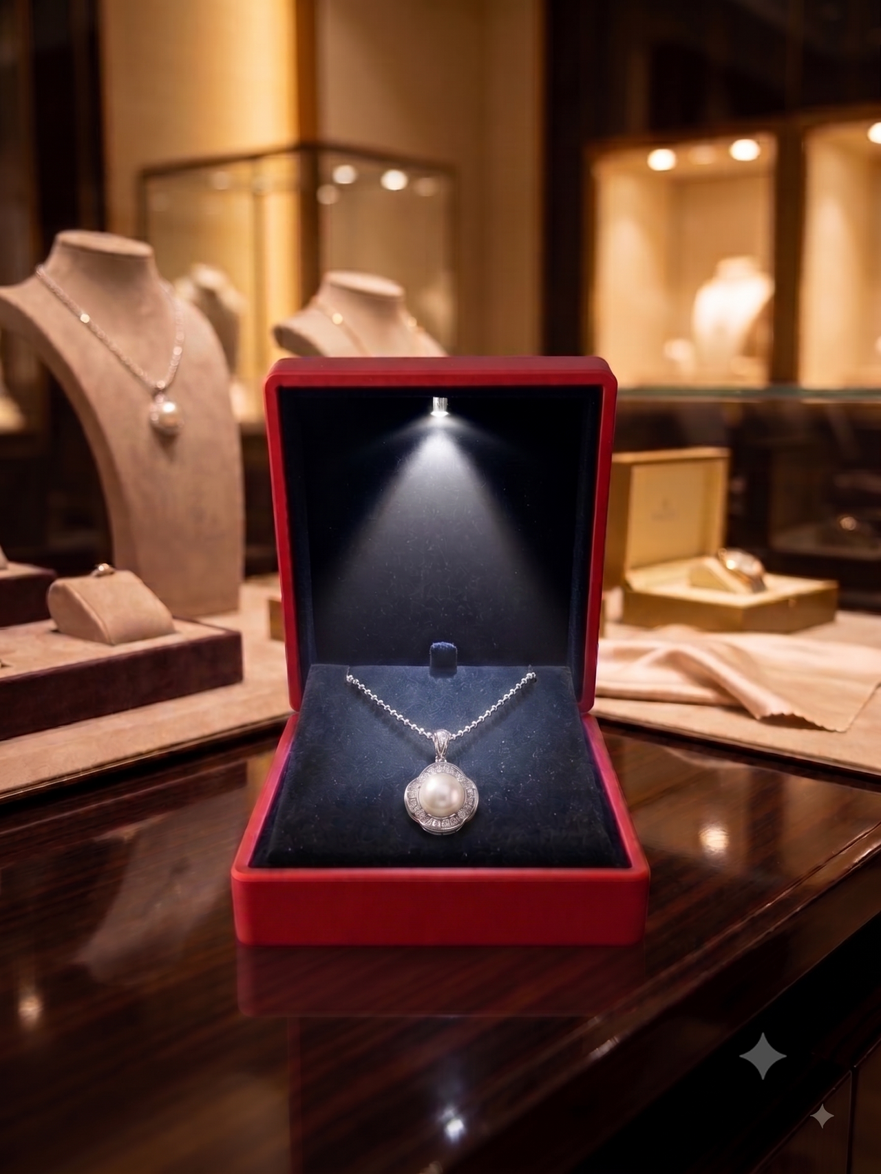 Art Deco Pearl Pendant Necklace for Women, Luxury Self-Purchase Jewelry, Classic Floral Pearl Necklace
