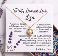 Personalized Love Necklace for Wife or Girlfriend, Custom Name Necklace Gift with Message Card, Anniversary Birthday Jewelry Gift for Her