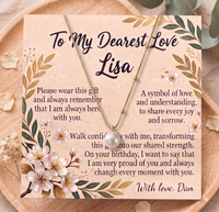 Personalized Love Necklace for Wife or Girlfriend, Custom Name Necklace Gift with Message Card, Anniversary Birthday Jewelry Gift for Her (Copy)