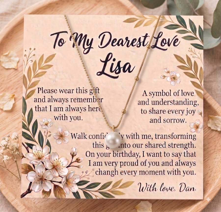 Personalized Love Necklace for Wife or Girlfriend, Custom Name Necklace Gift with Message Card, Anniversary Birthday Jewelry Gift for Her (Copy)