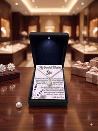 Personalized Love Necklace for Mom, Custom Name Necklace Gift with Message Card, Anniversary Birthday Jewelry Gift for Her